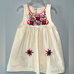 Baby girl dress. Size 3-6 Months. Hand embroidery.